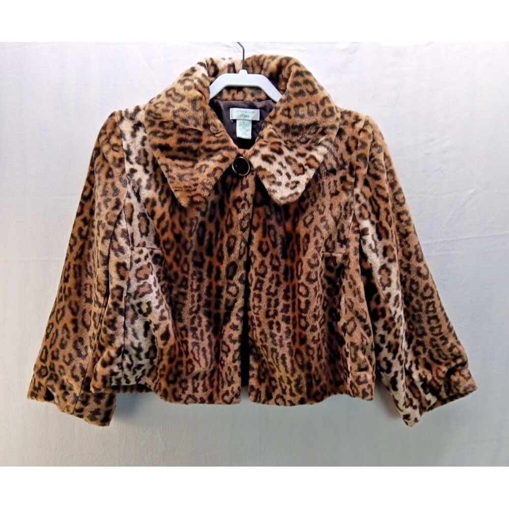 Vintage Laura Ashley Leopard Animal Print Jacket Women’s PL 90s Classic Boho
